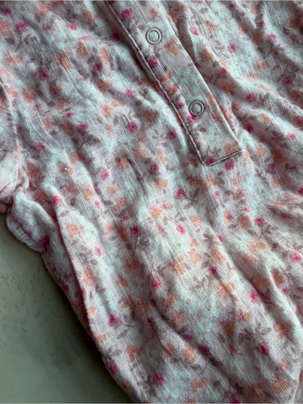 Cat & Jack Pink Floral Lace-Trim Baby Romper